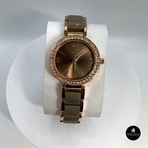 Folio Rosegold Crystal Wristwatch